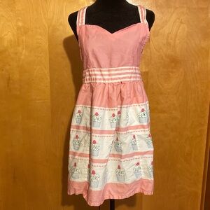 Martha Stewart Pink and White Apron with Cupcake Design